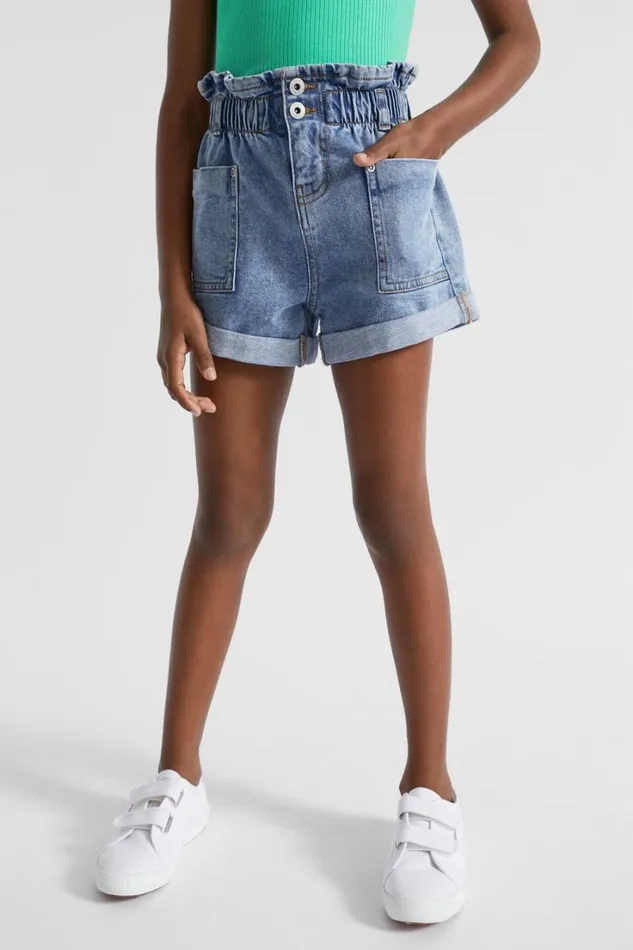 Denim and Jeans Girl Seed Heritage Core Denim Short Clean Blue Wash