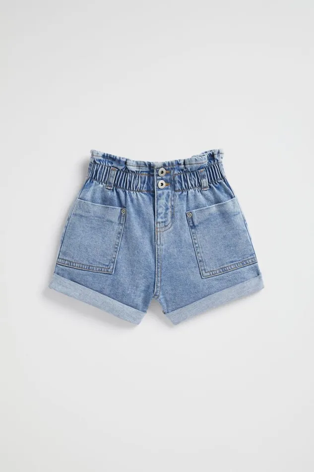Denim and Jeans Girl Seed Heritage Core Denim Short Clean Blue Wash