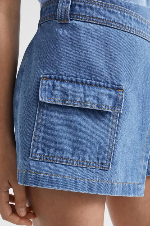 Denim and Jeans Teen Girl Seed Heritage Denim Skort Bright Blue Wash