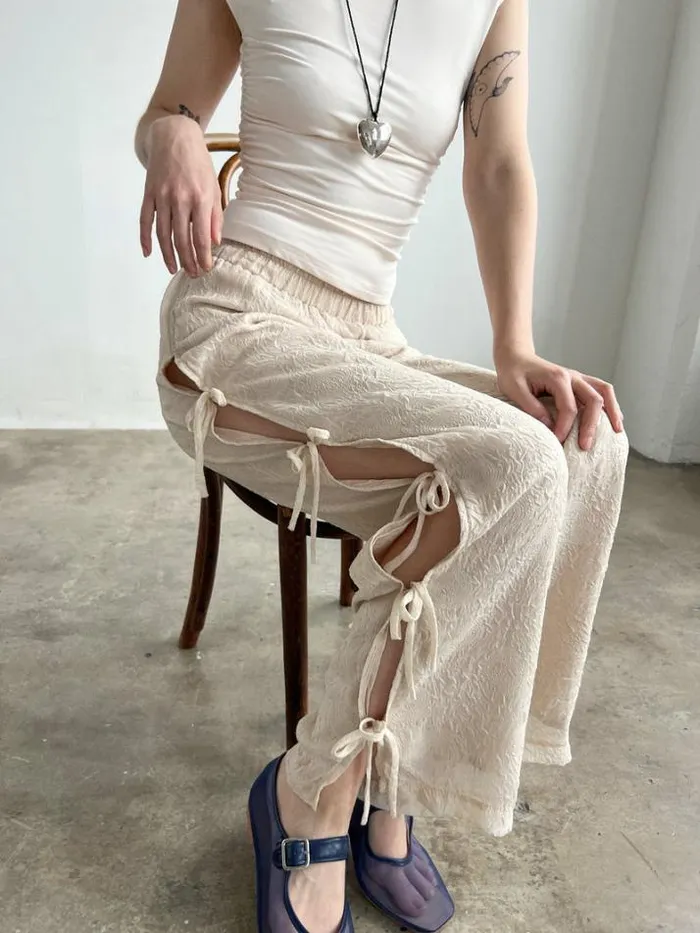 DenimPants Shop Lisa Says Gah Evelyn Tie Pant