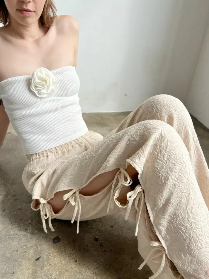 DenimPants Shop Lisa Says Gah Evelyn Tie Pant