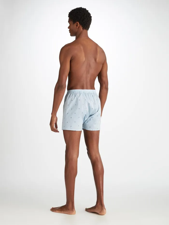 Derek Rose Classic Fit Boxers Nelson 100 Cotton Batiste Blue Men Classic Fit Boxer Shorts