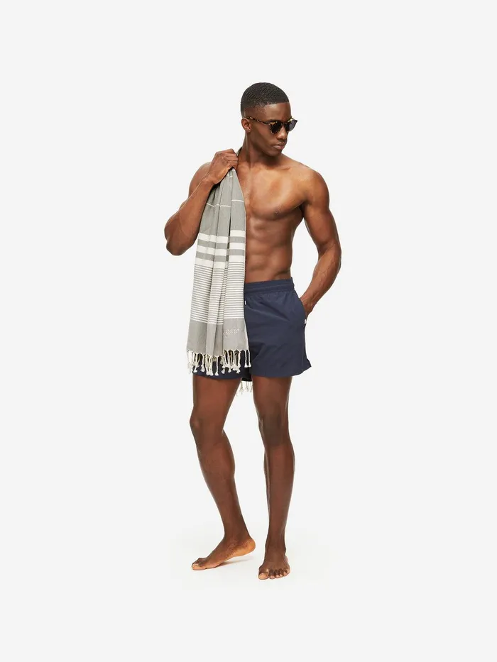 Derek Rose Hammam Towel Karinna Pure Cotton Silver MenWomen Hammam Towels
