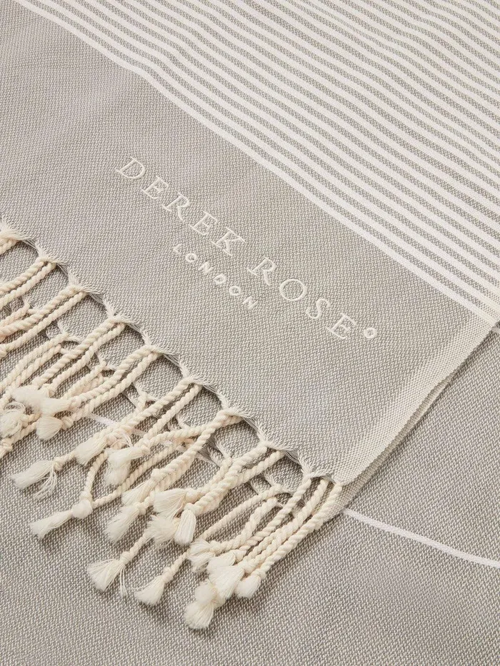 Derek Rose Hammam Towel Karinna Pure Cotton Silver MenWomen Hammam Towels