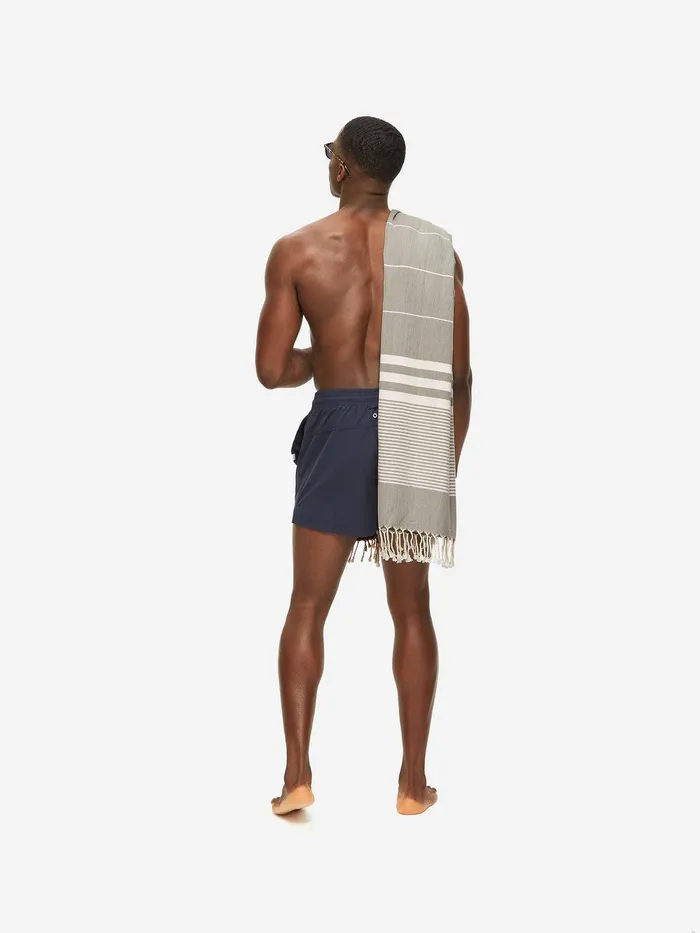 Derek Rose Hammam Towel Karinna Pure Cotton Silver MenWomen Hammam Towels