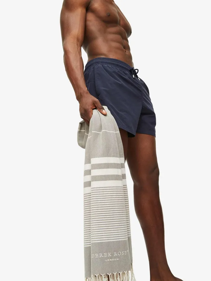 Derek Rose Hammam Towel Karinna Pure Cotton Silver MenWomen Hammam Towels