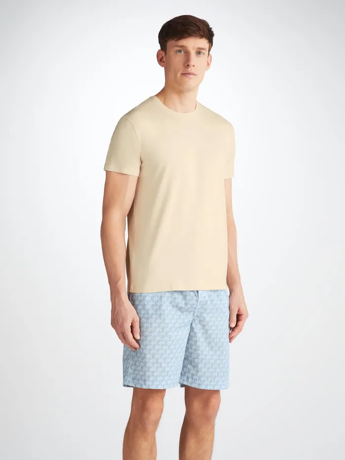 Derek Rose Lounge Shorts Ledbury 72 Cotton Batiste Blue Men Lounge Shorts