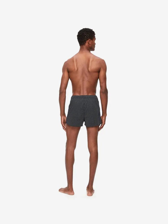 Derek Rose Modern Fit Boxers Plaza 21 Cotton Batiste Navy Men Modern Fit Boxer Shorts