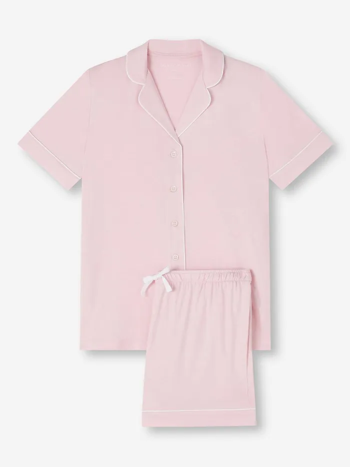 Derek Rose Short Pajamas Lara Micro Modal Stretch Ballet Pink Women Jersey Pajamas