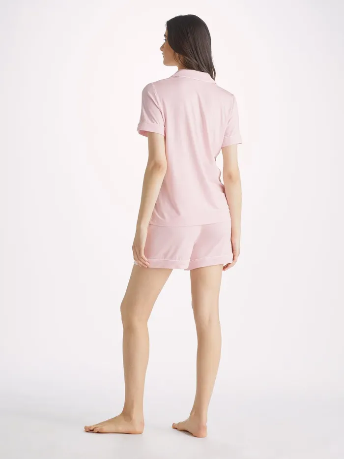 Derek Rose Short Pajamas Lara Micro Modal Stretch Ballet Pink Women Jersey Pajamas