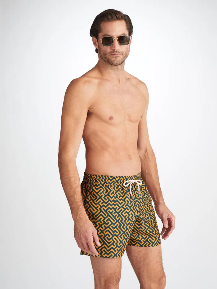 Derek Rose Short Swim Shorts Tropez 16 Teal Men Short Length Swim Shorts