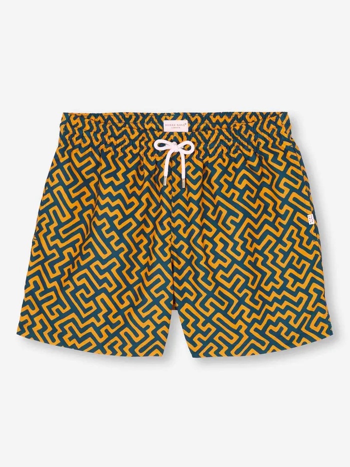 Derek Rose Short Swim Shorts Tropez 16 Teal Men Short Length Swim Shorts