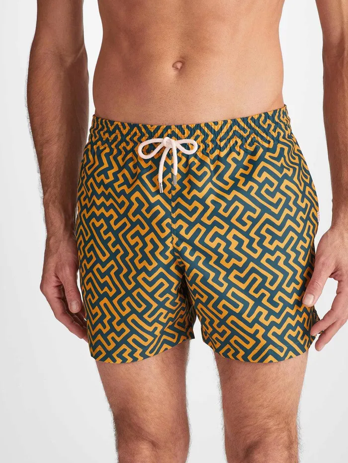 Derek Rose Short Swim Shorts Tropez 16 Teal Men Short Length Swim Shorts