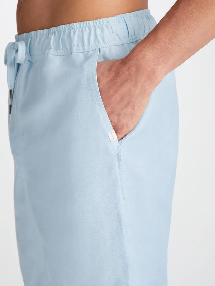 Derek Rose Shorts Sydney 2 Linen Blue Men Casual Shorts