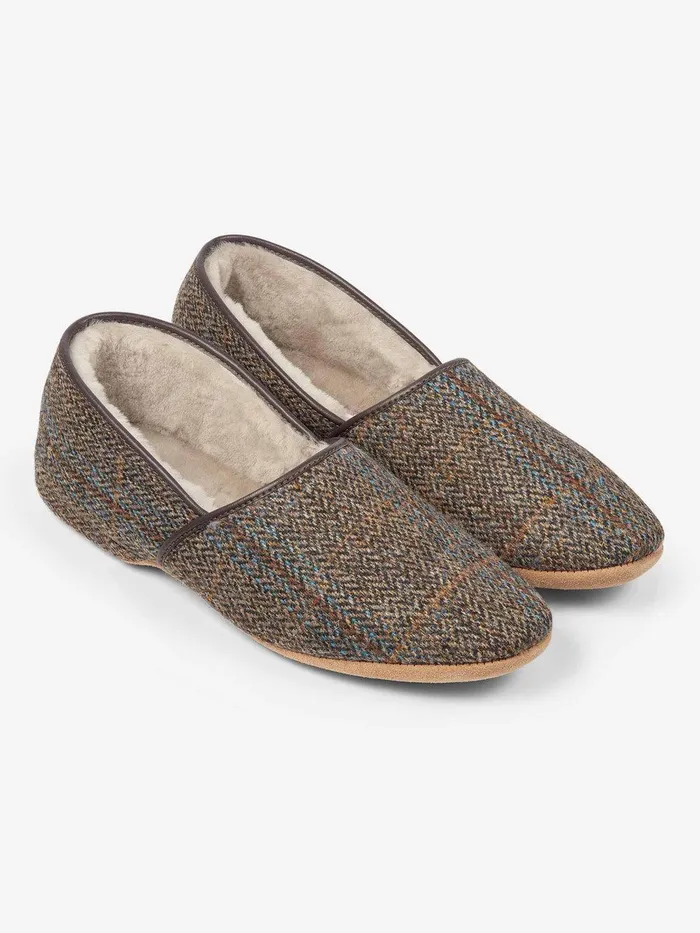 Derek Rose Slippers Crawford 2 Harris Tweed Sheepskin Beige MenSlippers Slippers Derek Rose Slippers Crawford 2 Harris Tweed Sheepskin Beige MenSlippers Slippers