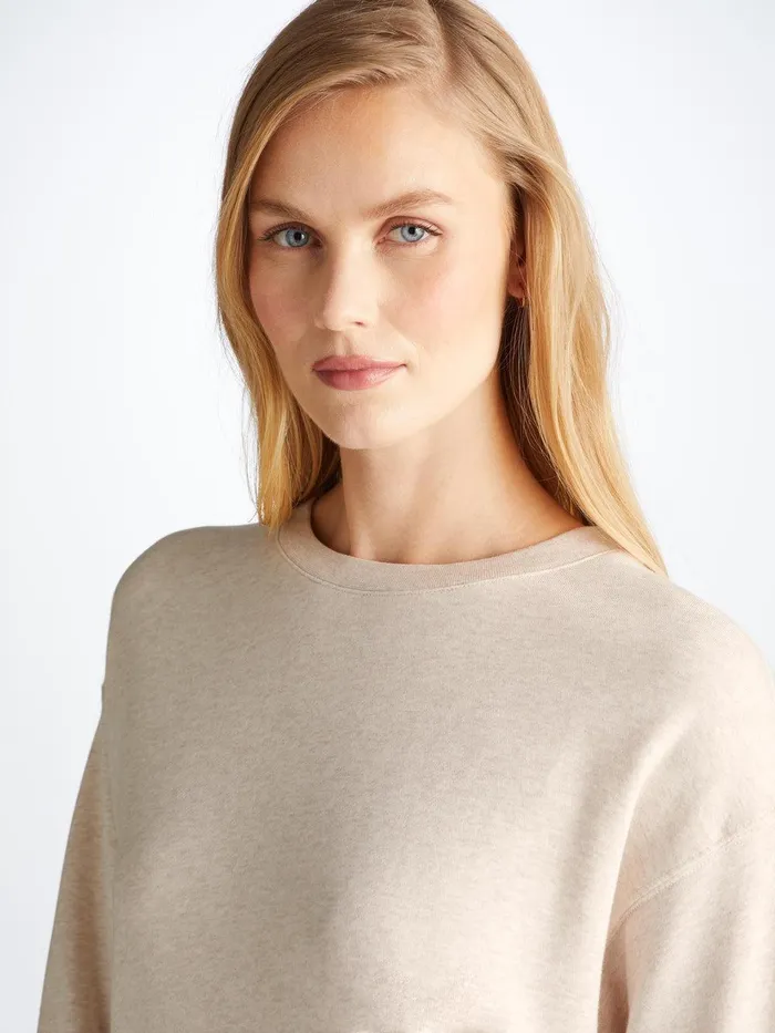 Derek Rose Sweatshirt Quinn Cotton Modal Stretch Oat Women Sweatshirts