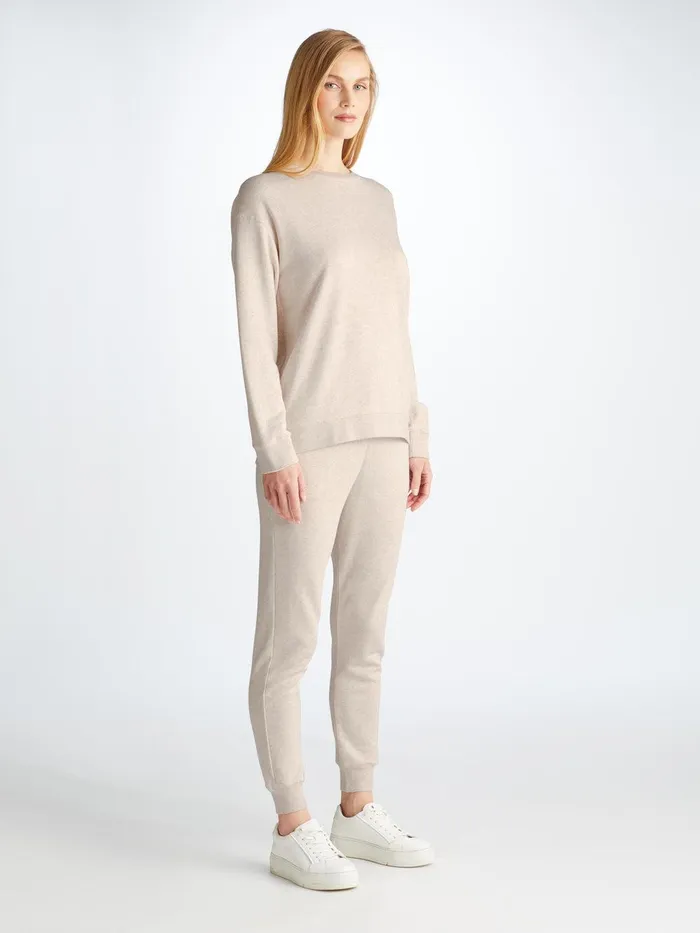 Derek Rose Sweatshirt Quinn Cotton Modal Stretch Oat Women Sweatshirts