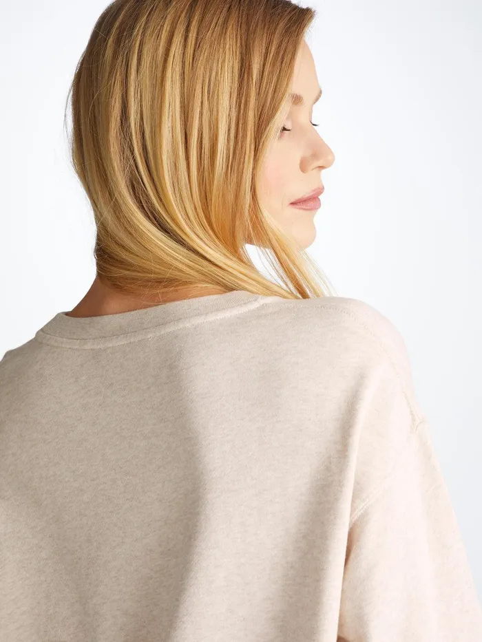 Derek Rose Sweatshirt Quinn Cotton Modal Stretch Oat Women Sweatshirts