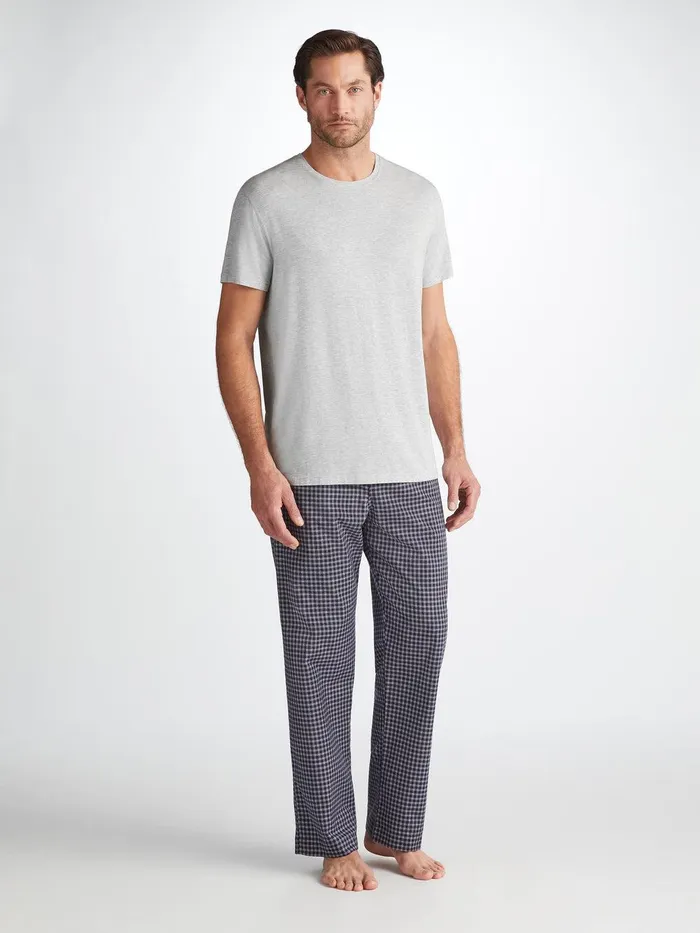 Derek Rose TShirt Ethan Micro Modal Stretch Silver Marl Men Short Sleeve TShirts