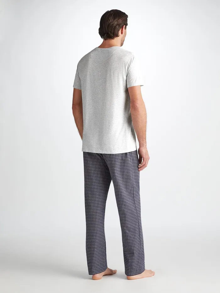 Derek Rose TShirt Ethan Micro Modal Stretch Silver Marl Men Short Sleeve TShirts