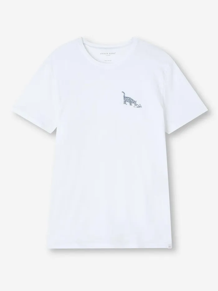 Derek Rose TShirt Ripley 16 Pima Cotton White Men Short Sleeve TShirts