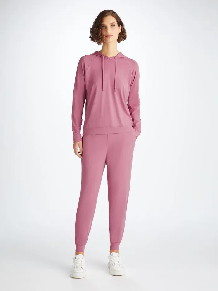 Derek Rose Track Pants Basel Micro Modal Stretch Orchid Purple Women Casual Pants Derek Rose Track Pants Basel Micro Modal Stretch Orchid Purple Women Casual Pants