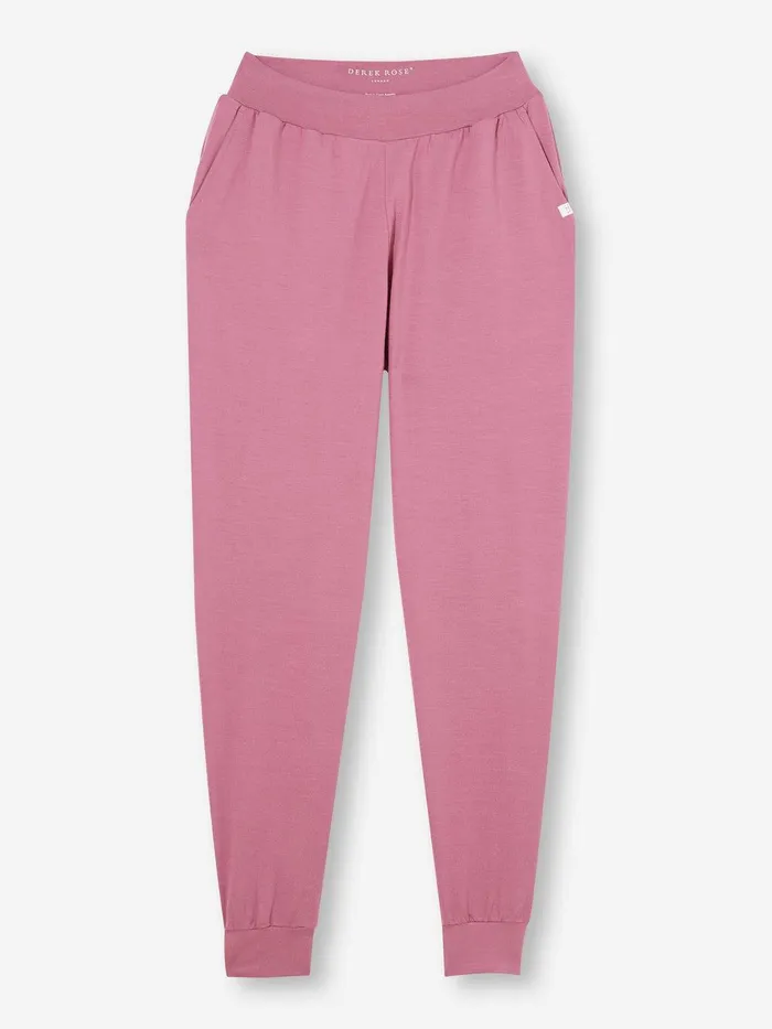 Derek Rose Track Pants Basel Micro Modal Stretch Orchid Purple Women Casual Pants