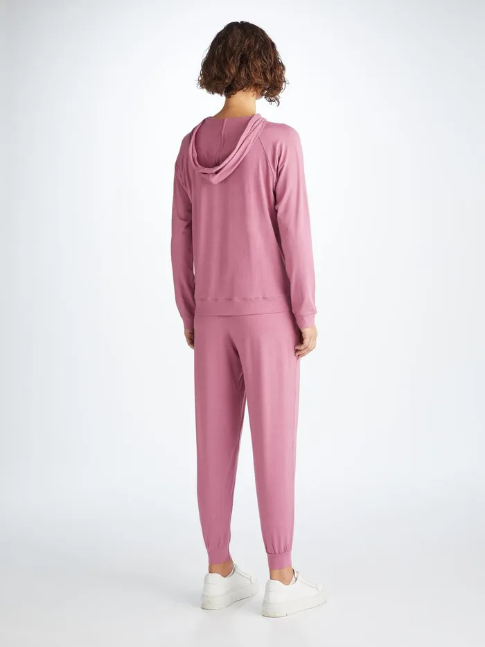 Derek Rose Track Pants Basel Micro Modal Stretch Orchid Purple Women Casual Pants