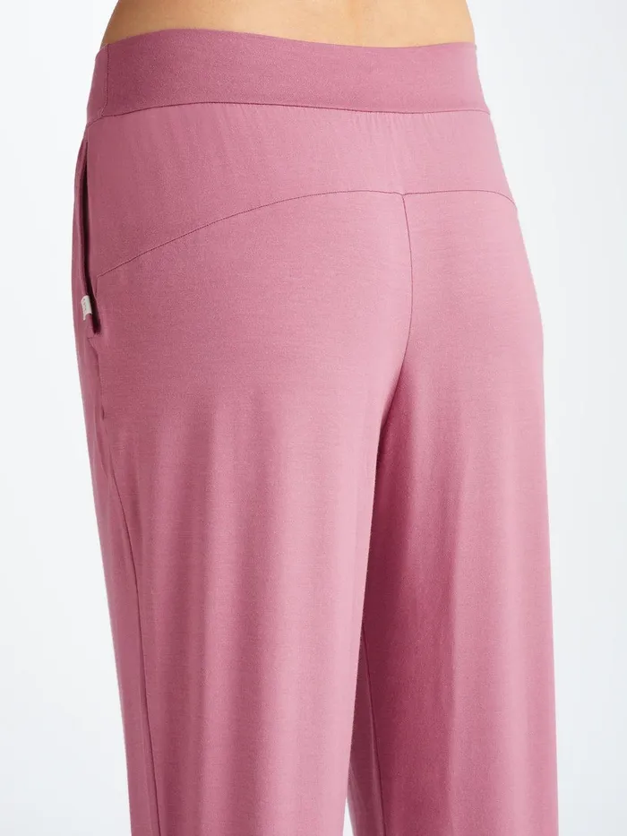 Derek Rose Track Pants Basel Micro Modal Stretch Orchid Purple Women Casual Pants