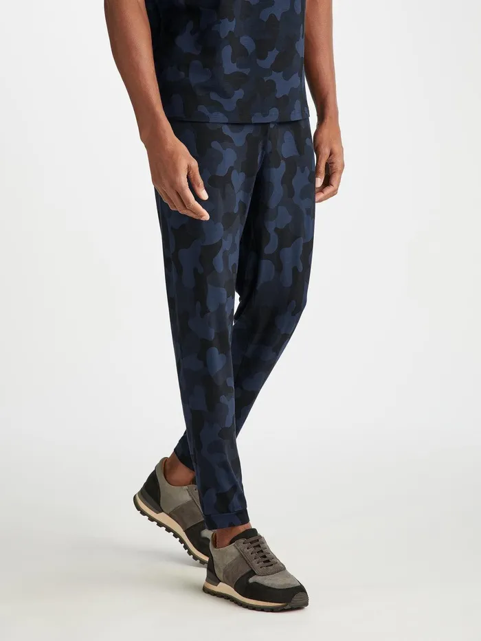 Derek Rose Track Pants London 11 Micro Modal Navy Men Casual Pants