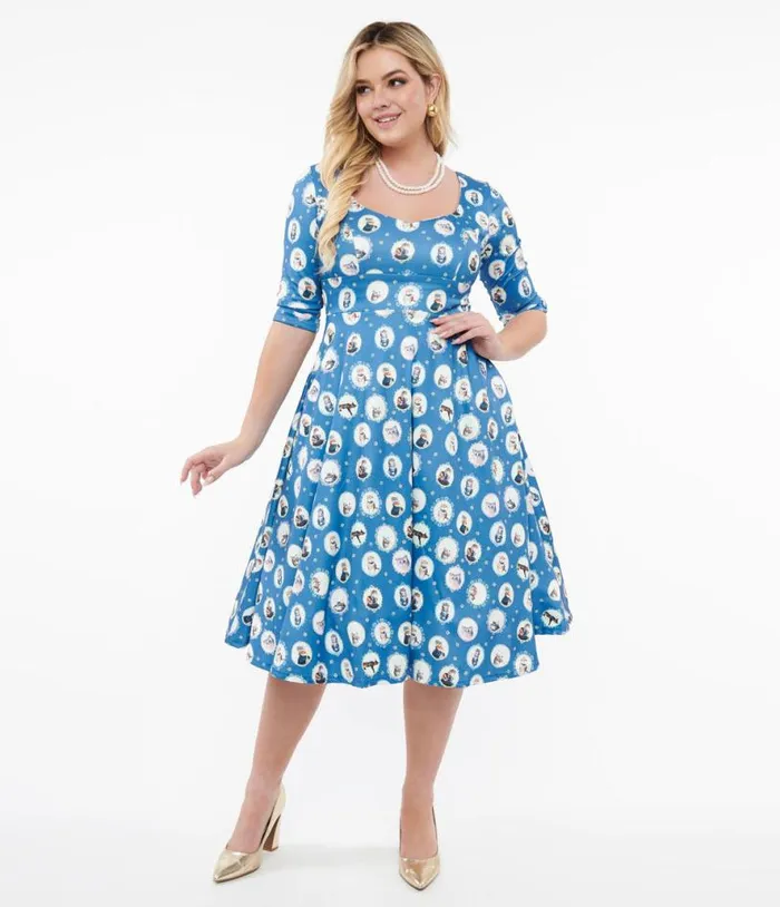 Dolly and Dotty 1950s Blue Cats Swing Dress Dresses Unique Vintage Pocket Dresses Dolly and Dotty 1950s Blue Cats Swing Dress Dresses Unique Vintage Pocket Dresses