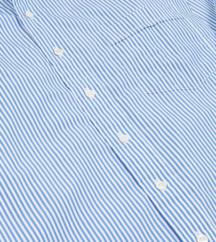 Drake039s Blue Pencil Stripe Cotton Poplin ButtonDown Shirt Men Formal Shirts