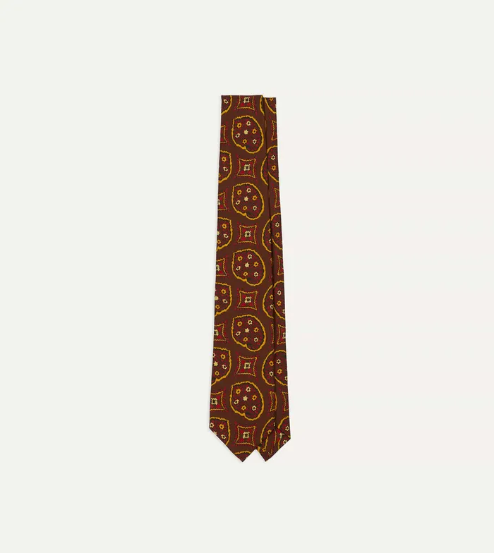 Drake039s Brown Exploded Paisley Print Silk Self Tipped Tie Men Patterned Ties Drake039s Brown Exploded Paisley Print Silk Self Tipped Tie Men Patterned Ties