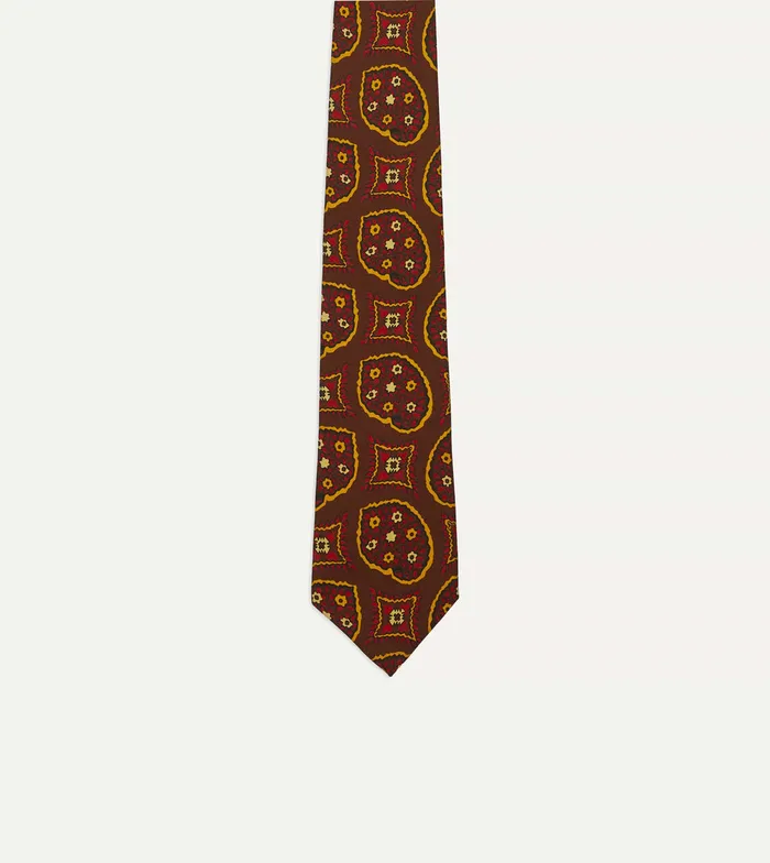 Drake039s Brown Exploded Paisley Print Silk Self Tipped Tie Men Patterned Ties