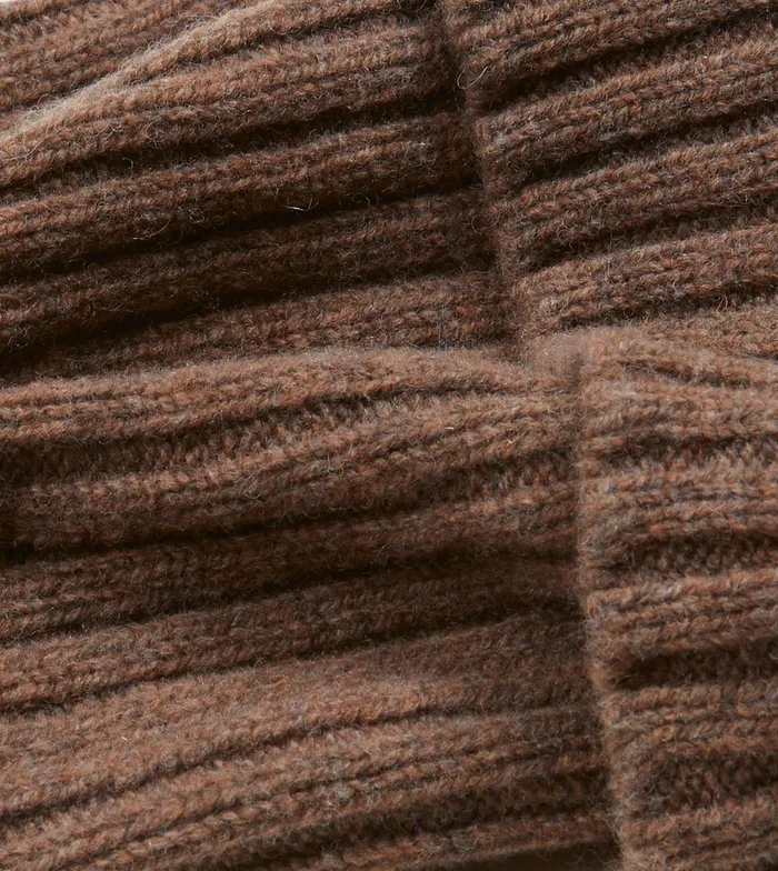 Drake039s Brown Lambswool Ribbed Knit Cap Men Hats