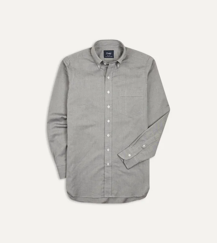 Drake039s Grey Pinpoint Oxford Cotton Cloth ButtonDown Shirt Men Formal Shirts Drake039s Grey Pinpoint Oxford Cotton Cloth ButtonDown Shirt Men Formal Shirts