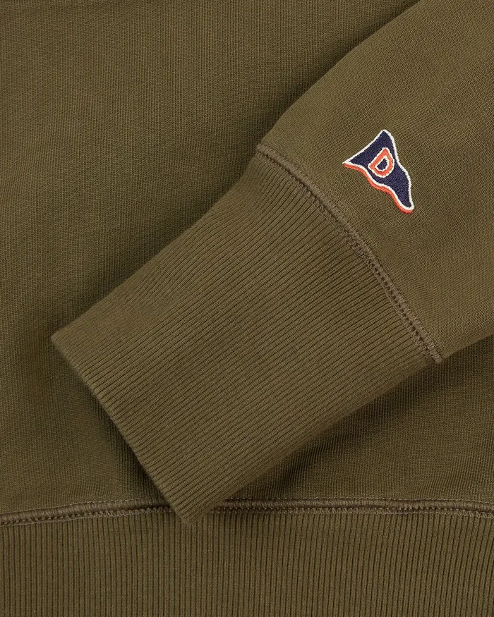 Drake039s Khaki Green Cotton Quarter Zip Sweatshirt Men Polos and Sweatshirts