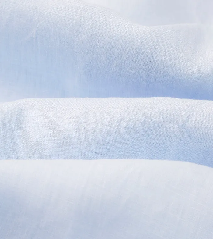 Drake039s Light Blue Linen Spread Collar Shirt Men Linen Shirts