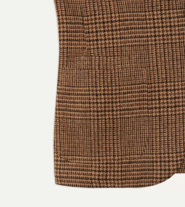 Drake039s Mid Brown Prince Of Wales Check Tweed Blazer Men Suits