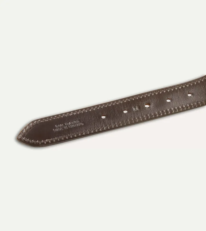 Drake039s Navy And Ecru Stripe Webbing And Leather Belt With Brass Buckle Men Belts