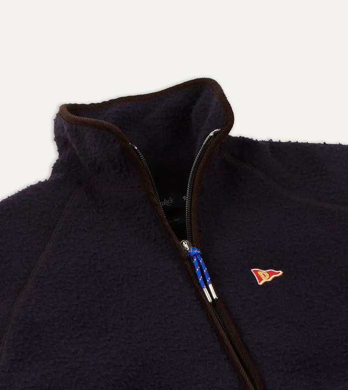 Drake039s Navy Casentino Wool HalfZip Pullover Fleece Men Fleeces