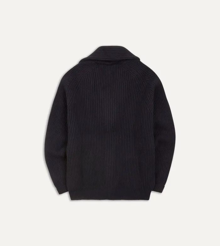 Drake039s Navy Cashmere Shawl Collar Cardigan Men Knitwear