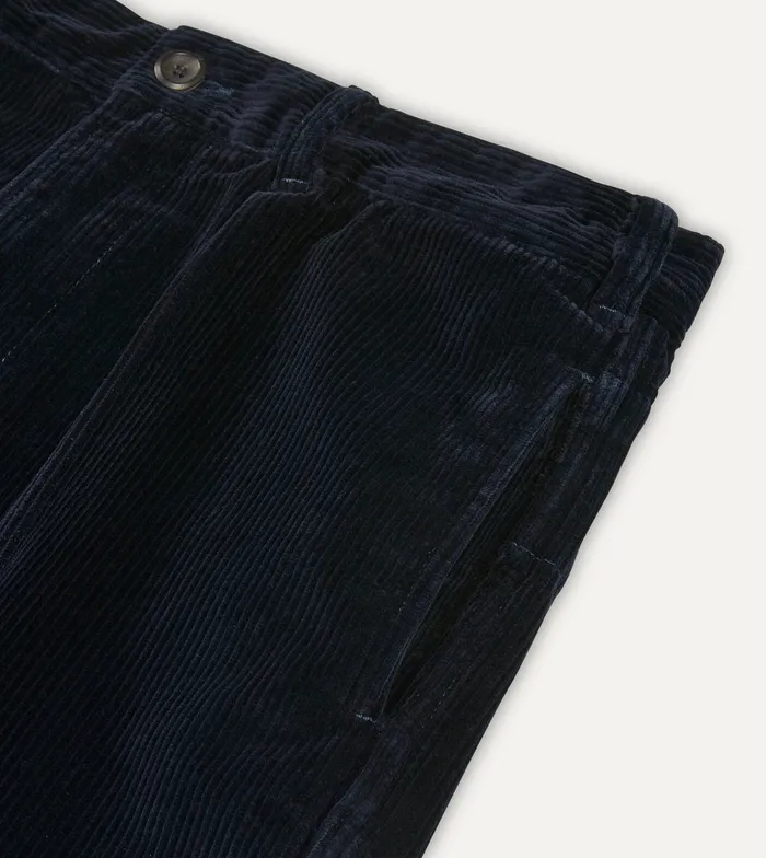 Drake039s Navy Cotton Corduroy Games Trousers Men Trousers