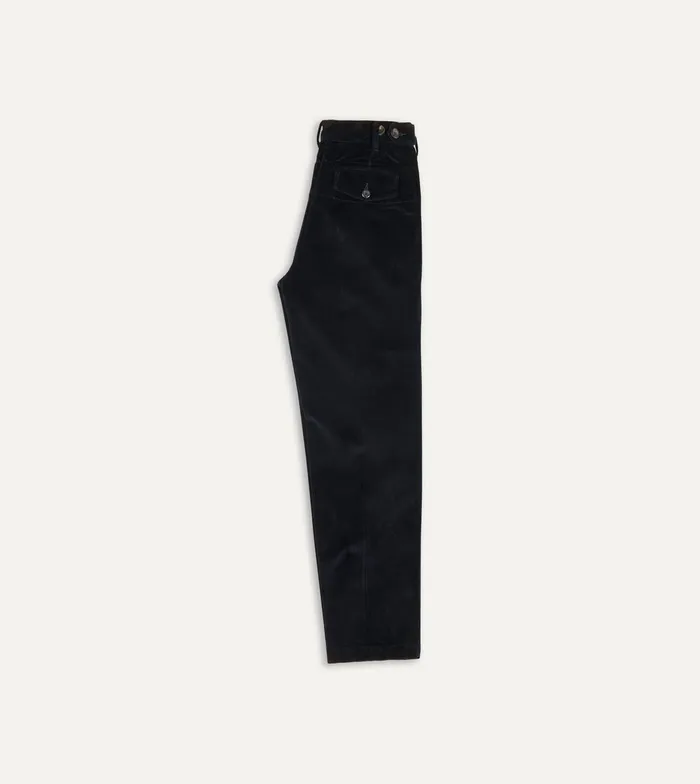 Drake039s Navy Cotton Corduroy Games Trousers Men Trousers