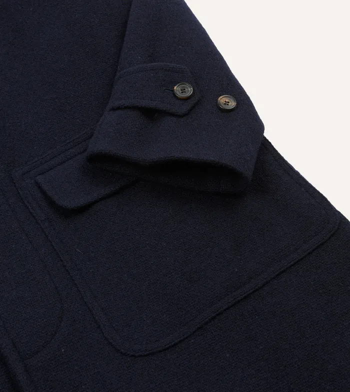 Drake039s Navy Wool Raglan Coat Men Coats and Jackets