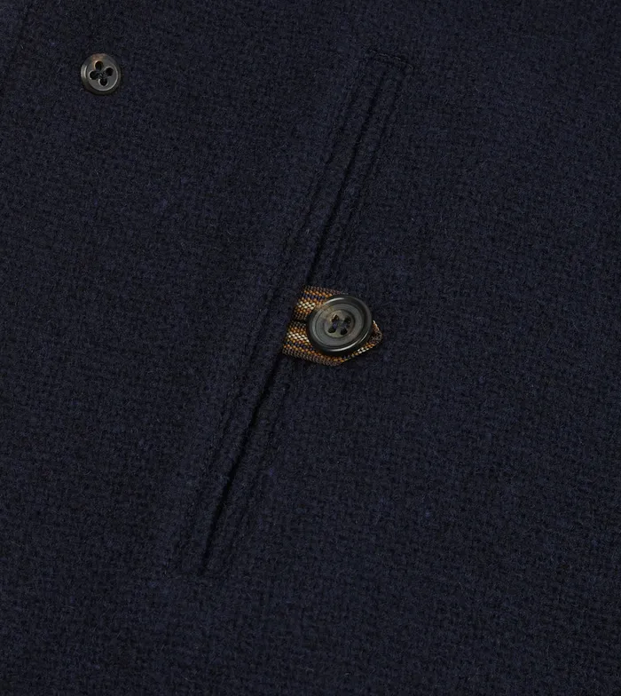 Drake039s Navy Wool Raglan Coat Men Coats and Jackets