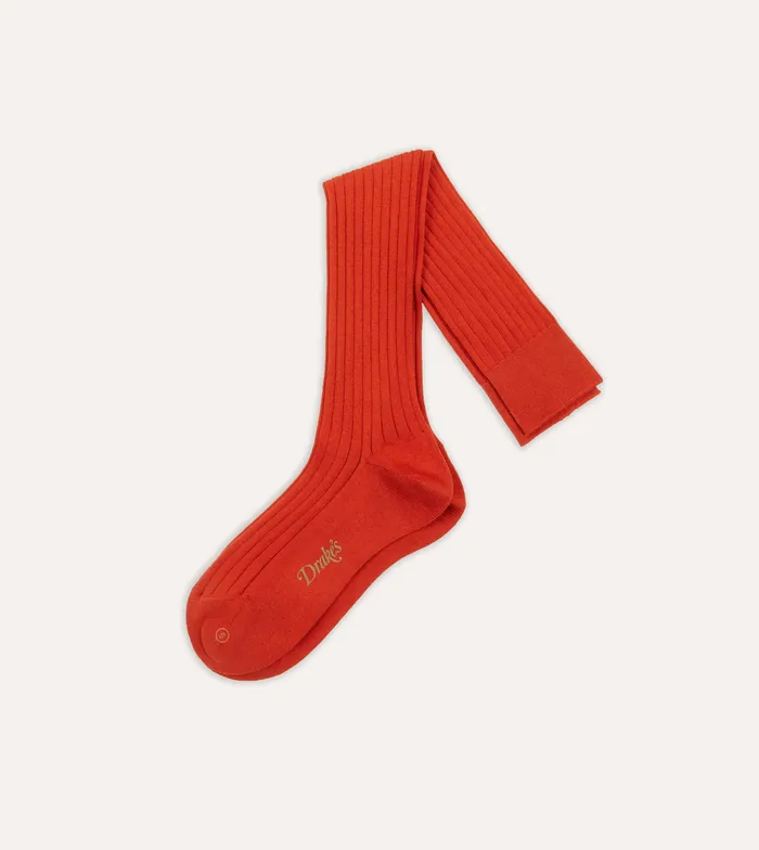Drake039s Orange Cotton OverTheCalf Socks Men Boxer Shorts and Socks