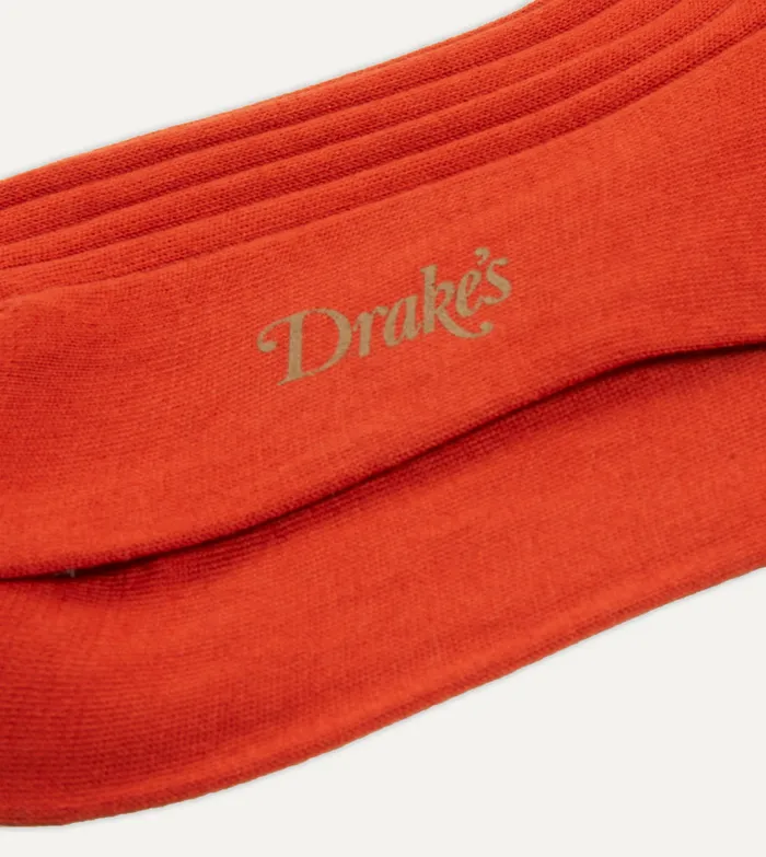 Drake039s Orange Cotton OverTheCalf Socks Men Boxer Shorts and Socks