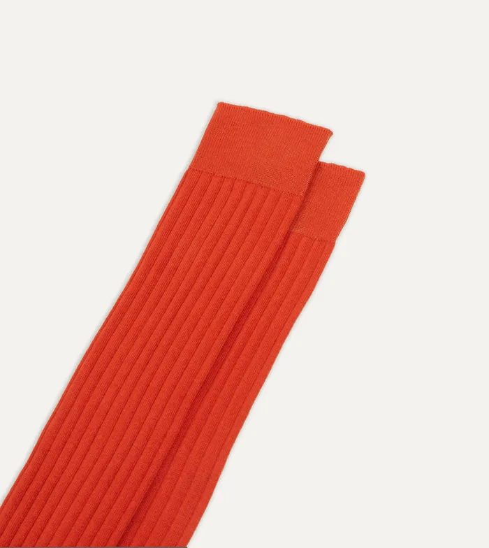 Drake039s Orange Cotton OverTheCalf Socks Men Boxer Shorts and Socks