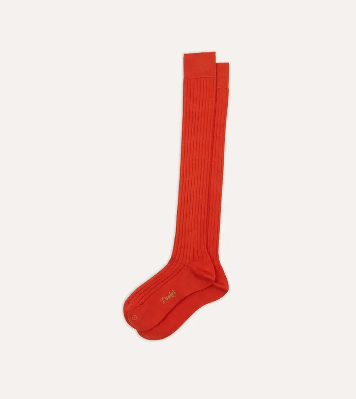Drake039s Orange Cotton OverTheCalf Socks Men Boxer Shorts and Socks